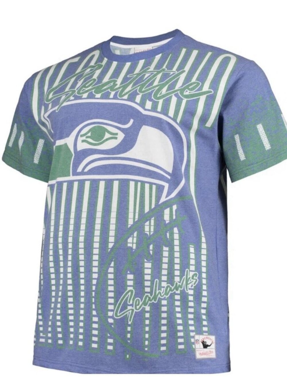 Mitchell & Ness Seattle Seahawks NFL Throwbacks All Over Print Shirt 3XLB